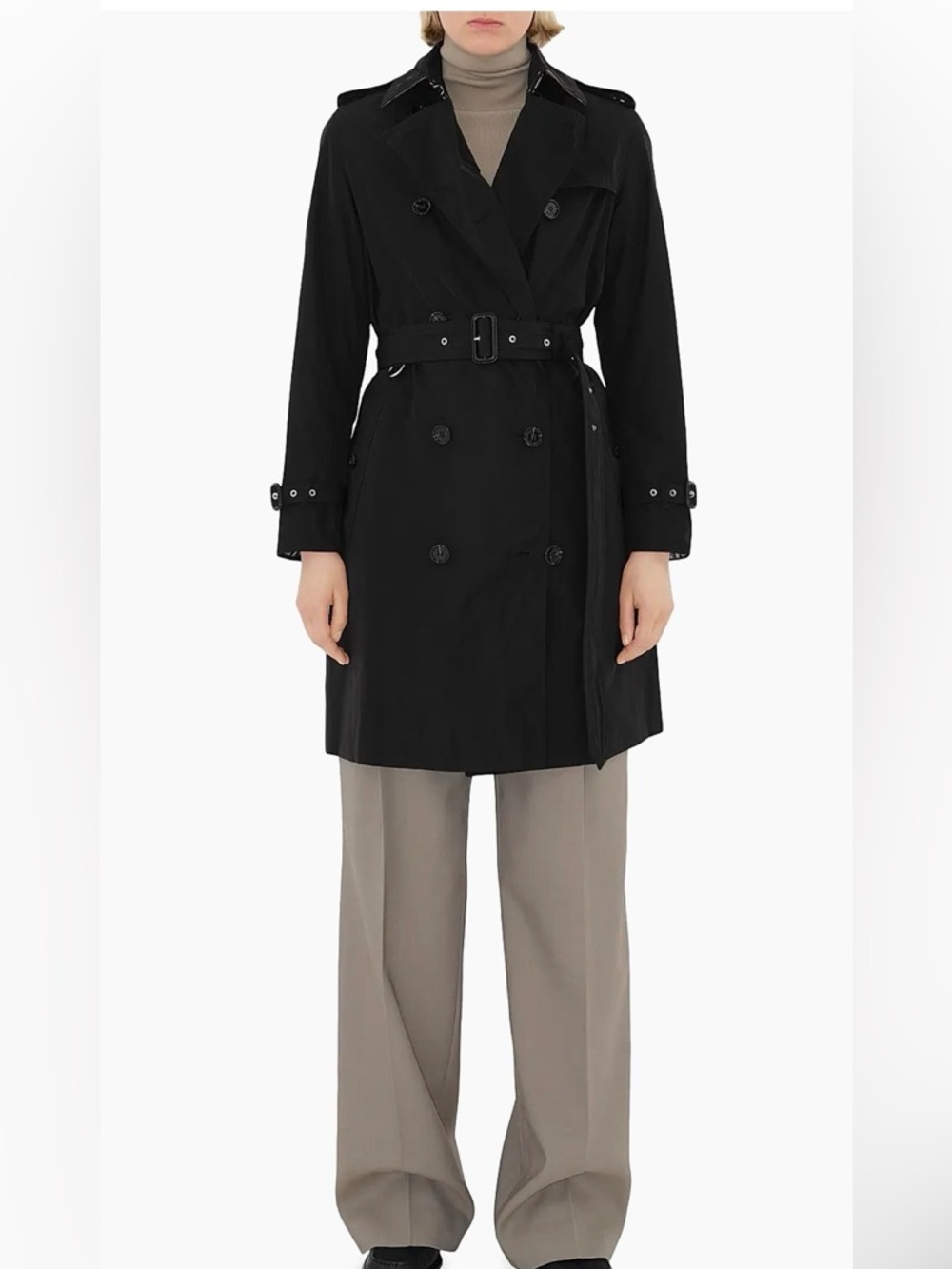 Burberry Kensington Belted Double-Breasted Logo Coat